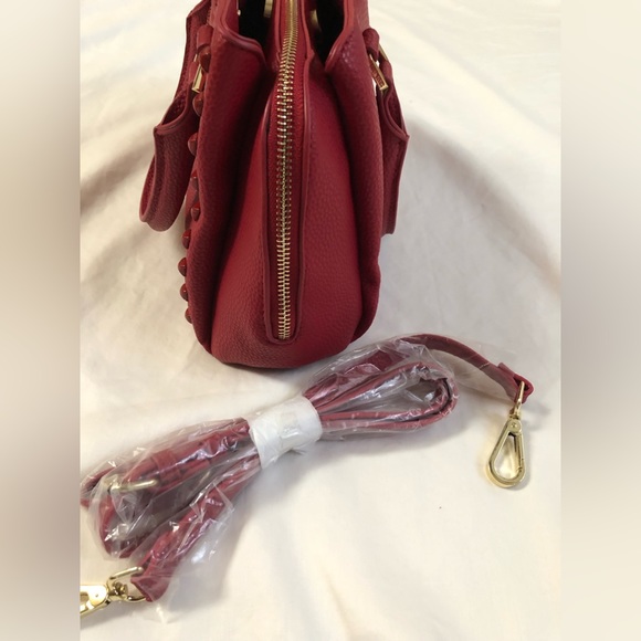 Steve Madded Vegan leather Studded Handbag color: Red - Picture 11 of 11